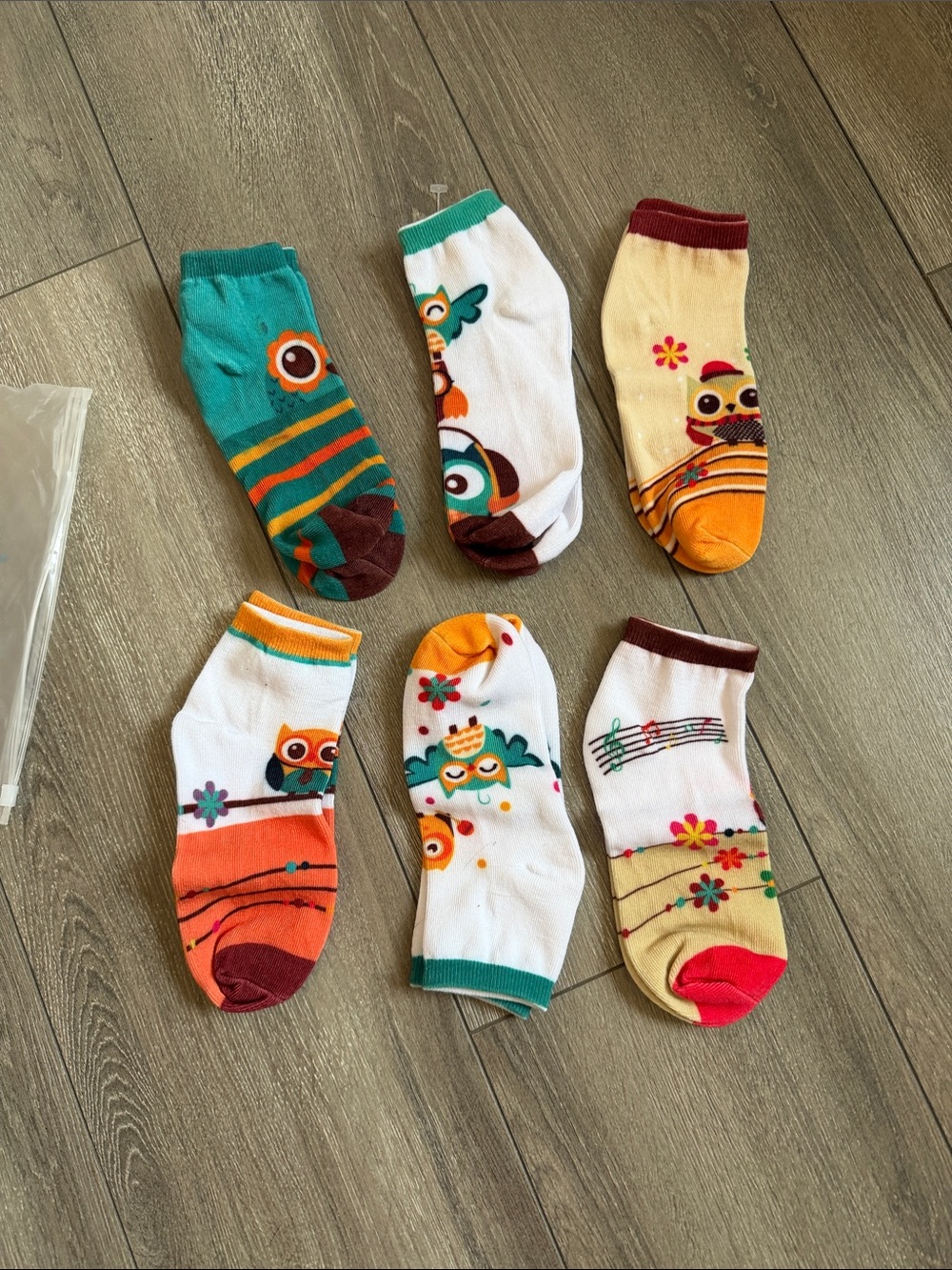Colorful Owl Ankle Socks - Pack of 6